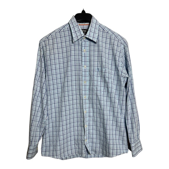Guy Laroche Gingham Button Front Shirt Size M - Picture 1 of 11